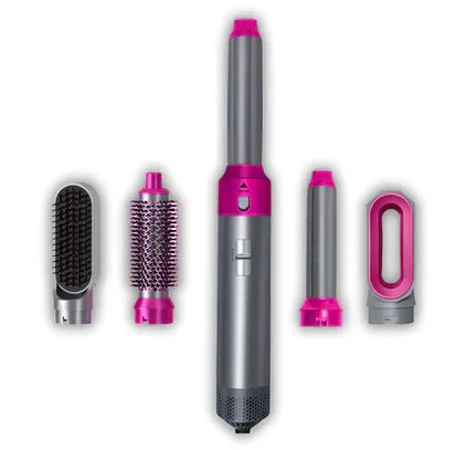 "Multifunksjonell 5-i-1 airstyler for proff hårstyling, med utskiftbare børstehoder og Coanda-effekt teknologi."