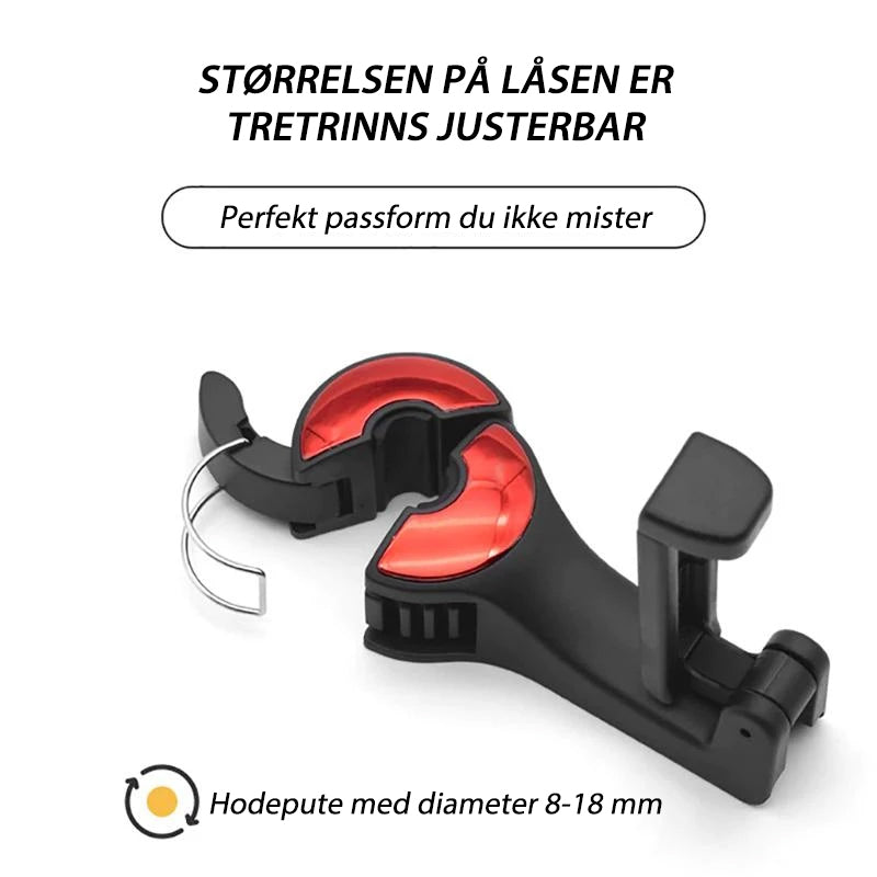 "Multifunksjonell bilseteknagg, roterbar, i høykvalitets ABS-plast, enkel montering, gyllen og blå farge."