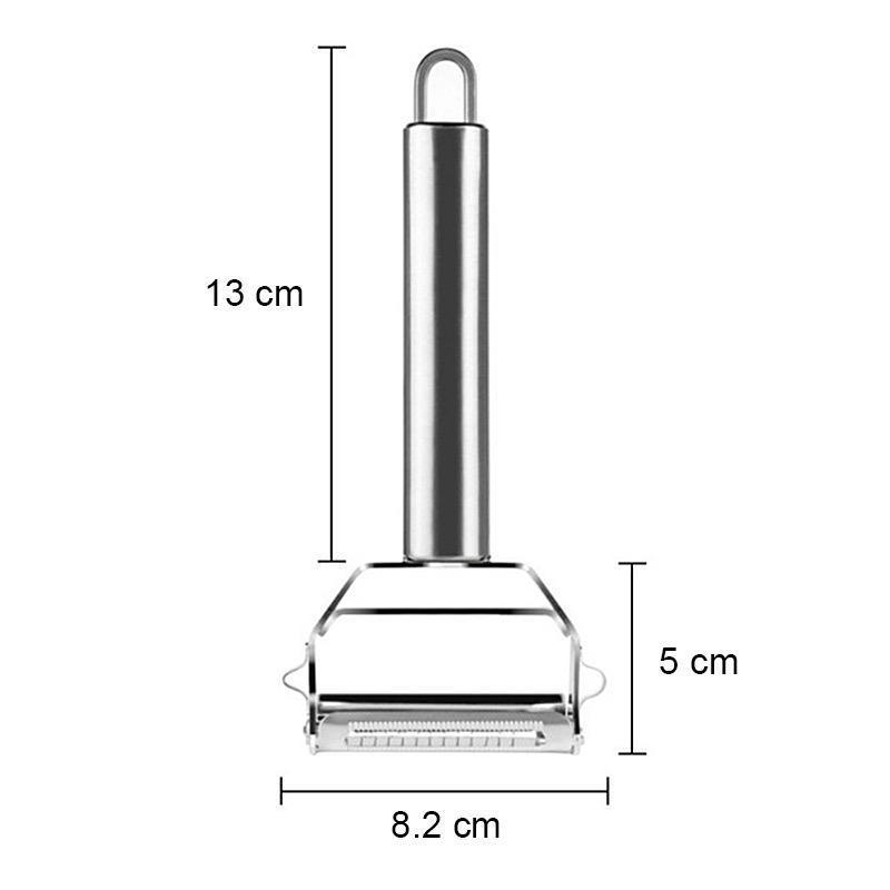 Multifunksjonell grønnsaksskreller i rustfritt stål med ergonomisk design og hengekrok. Enkel og effektiv i bruk.