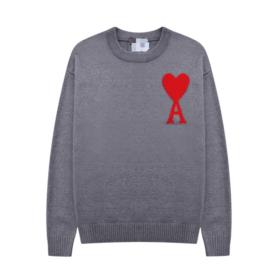 Myk, brodert hjertegenser for kvinner, stilfullt design med delikate hjertebroderi, passer til jeans eller skjørt.