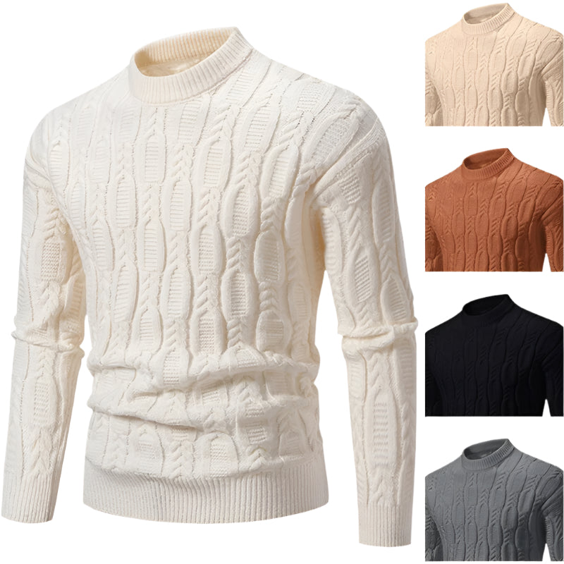 Moderne fritidsgenser for menn, strikket for komfort og stil.