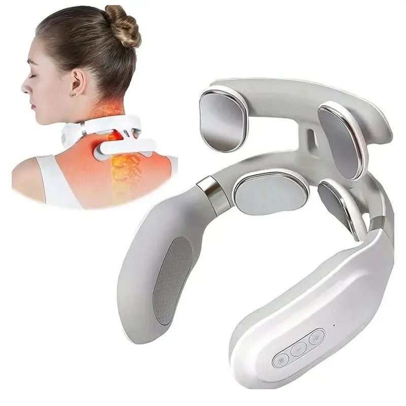 Nakkemassasjeapparat med varme og vibrasjon, ergonomisk utformet for stresslindring hjemme