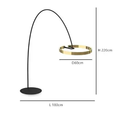 "Nordisk LED gulvlampe i minimalistisk design, tilgjengelig i gull, roségull og svart. Perfekt for moderne interiør."