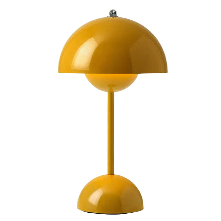 Nordisk sopplampe, hvit liten bordlampe med justerbar lysstyrke for hjemmekontor