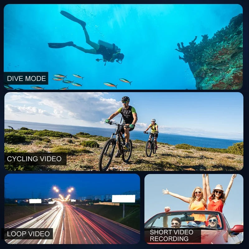 "Norvo Ultra HD sport pro kamera, kompakt svart design, 4K, vanntett opptil 30m, perfekte detaljer for friluftseventyr."