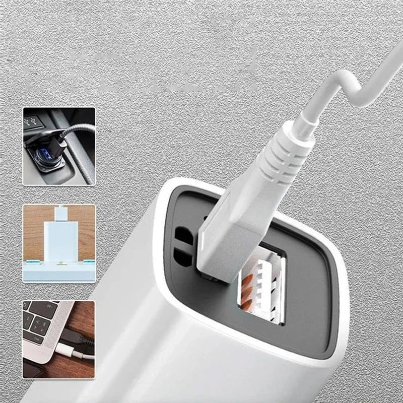 "Oppladbar lommelykt med kraftig G3 lys, powerbank-funksjon, kompakt design, ideell for utendørs eventyr."