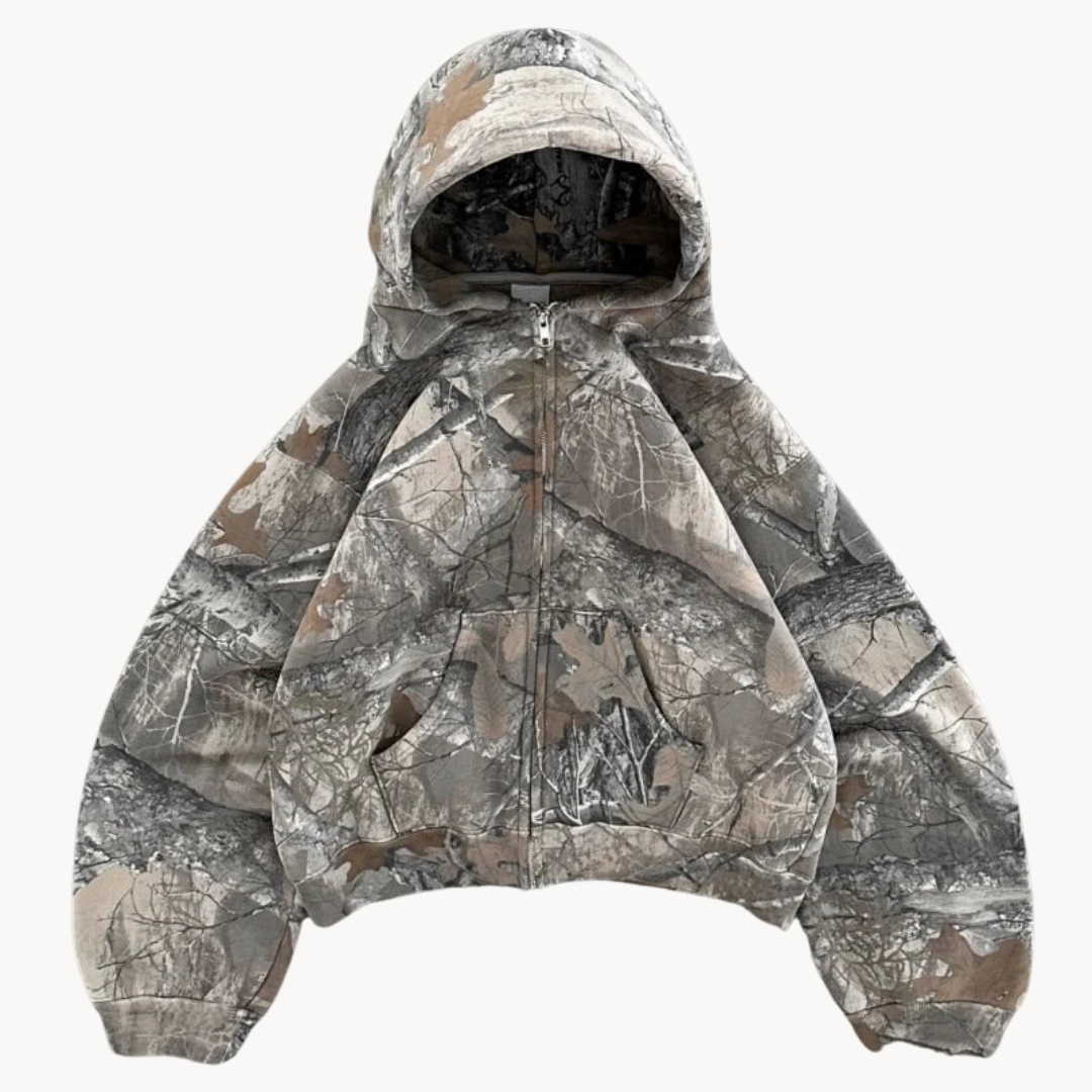 Stilig og romslig herre kamuflasje hettegenser, perfekt for en uformell og trendy look.