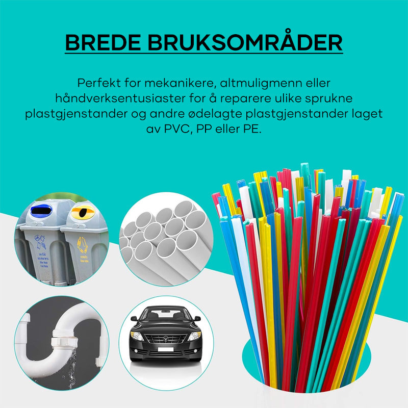 "PP støtfanger plast sveisestang i hvit farge, robust design, høy styrke og kjemisk motstand for profesjonell bruk."