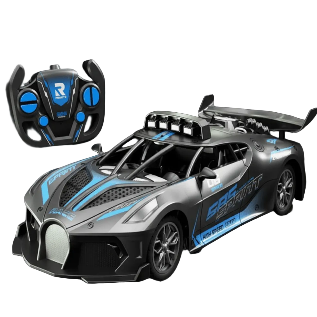 RC driftbil for barn, rød og svart, aksjon, robust fjernstyrt racerbil leke