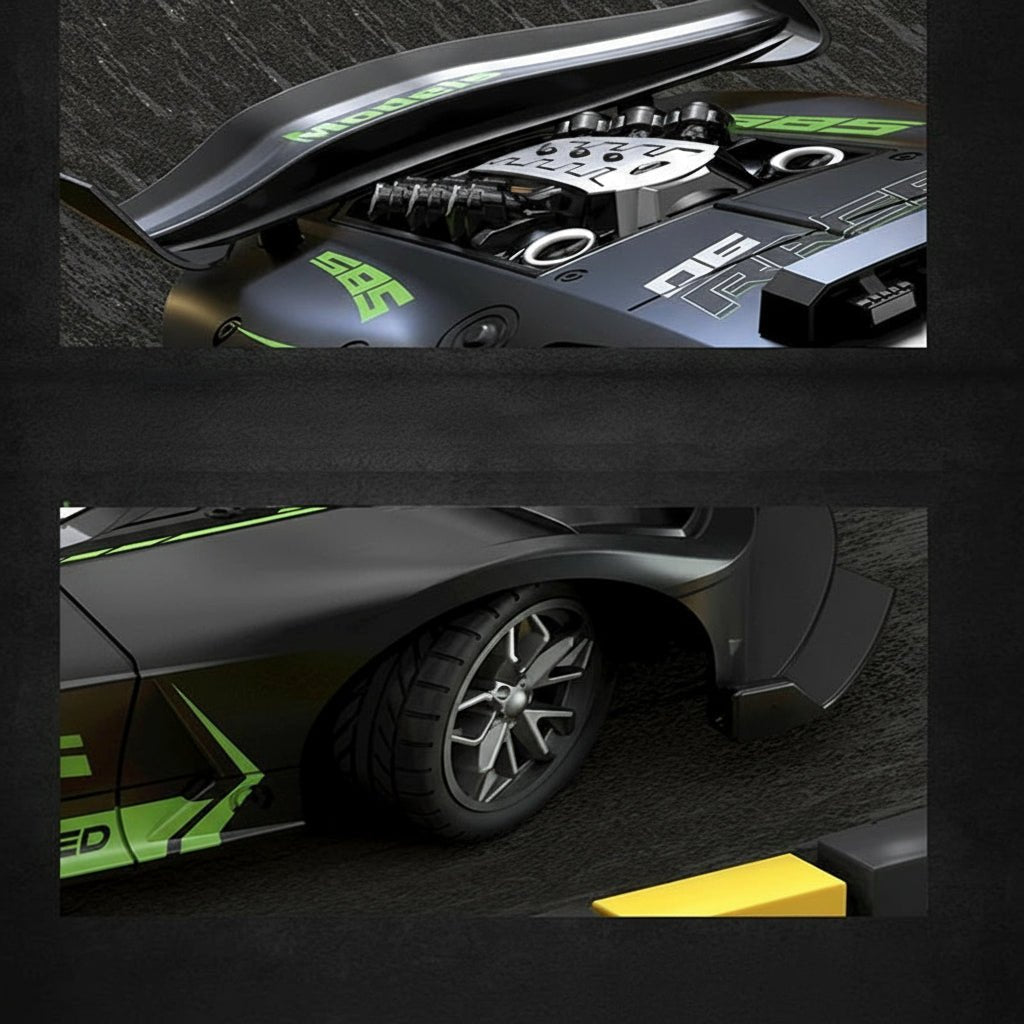 RC driftbil for barn sammen med fjernkontroll, komplett pakke for lek, gave