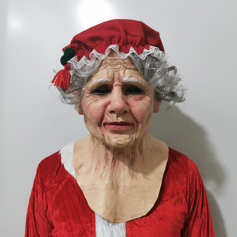 Realistisk lateksmaske i gammel mann stil for Halloween med autentiske ansiktstrekk, miljøvennlig og elastisk materiale.