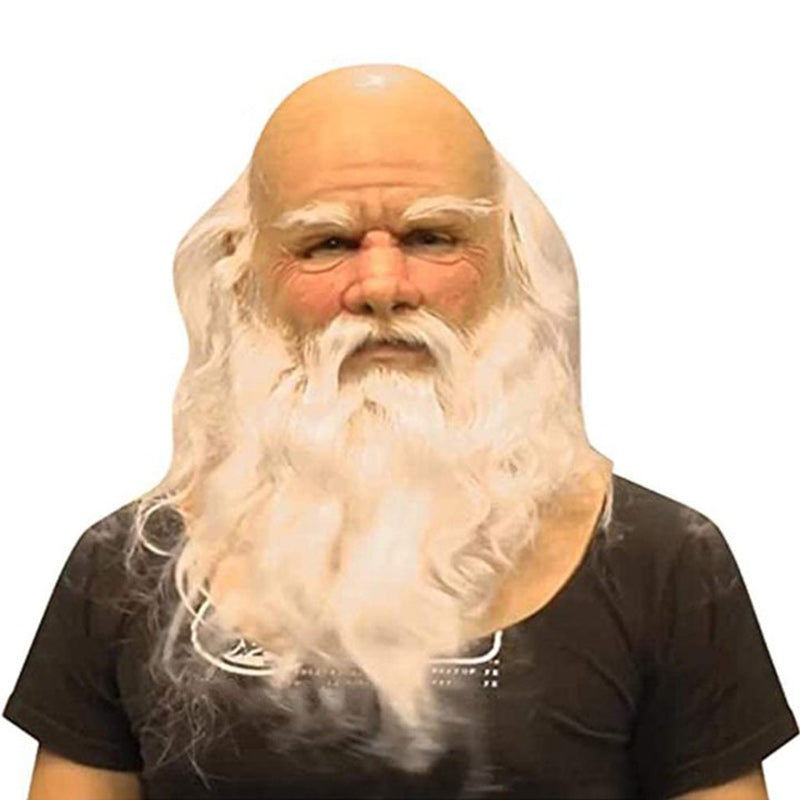 Realistisk lateksmaske i gammel mann stil for Halloween med autentiske ansiktstrekk, miljøvennlig og elastisk materiale.