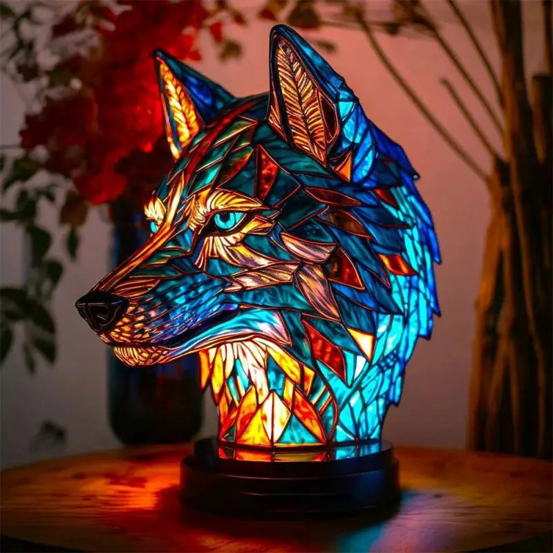 3D dyrebordlampe i retro stil. Enestående dekorlampe som gir flerfarget belysning til rommet.