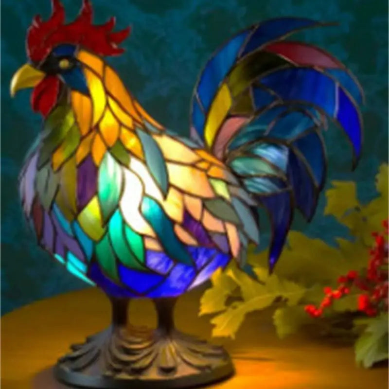 Flerfarget retro 3D dyrebordlampe. Funksjonell belysning og kunstnerisk interiørdekor.