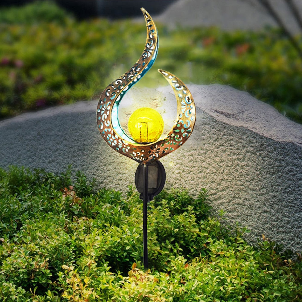 Utendørslampe soldrevet, retro design for en koselig hage.
