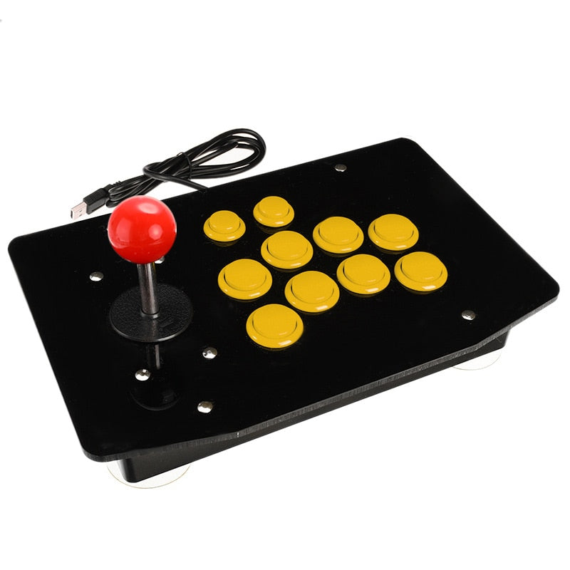 Robust fight stick USB kontroller for PC, ideell for arkade spill og intense retro gaming økter.