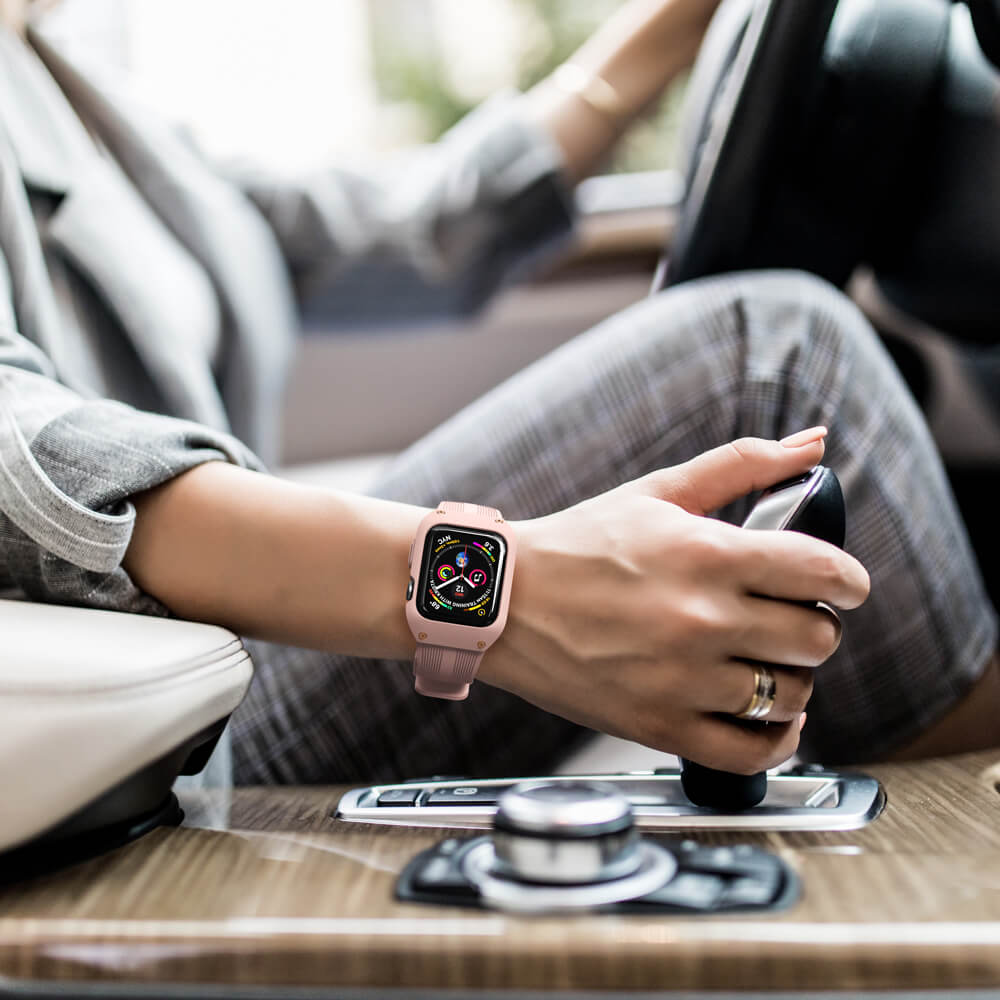Apple Watch 44mm Series 4/5 deksel, unisex og pustende silikonrem for menn og kvinner.