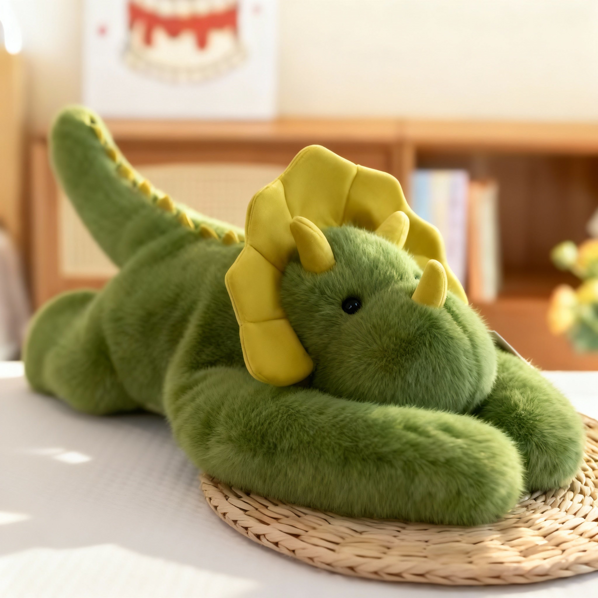 Produktdetaljer av CalmCuddle, fremhever miljøvennlige materialer og myk fyll, for fokus og ro