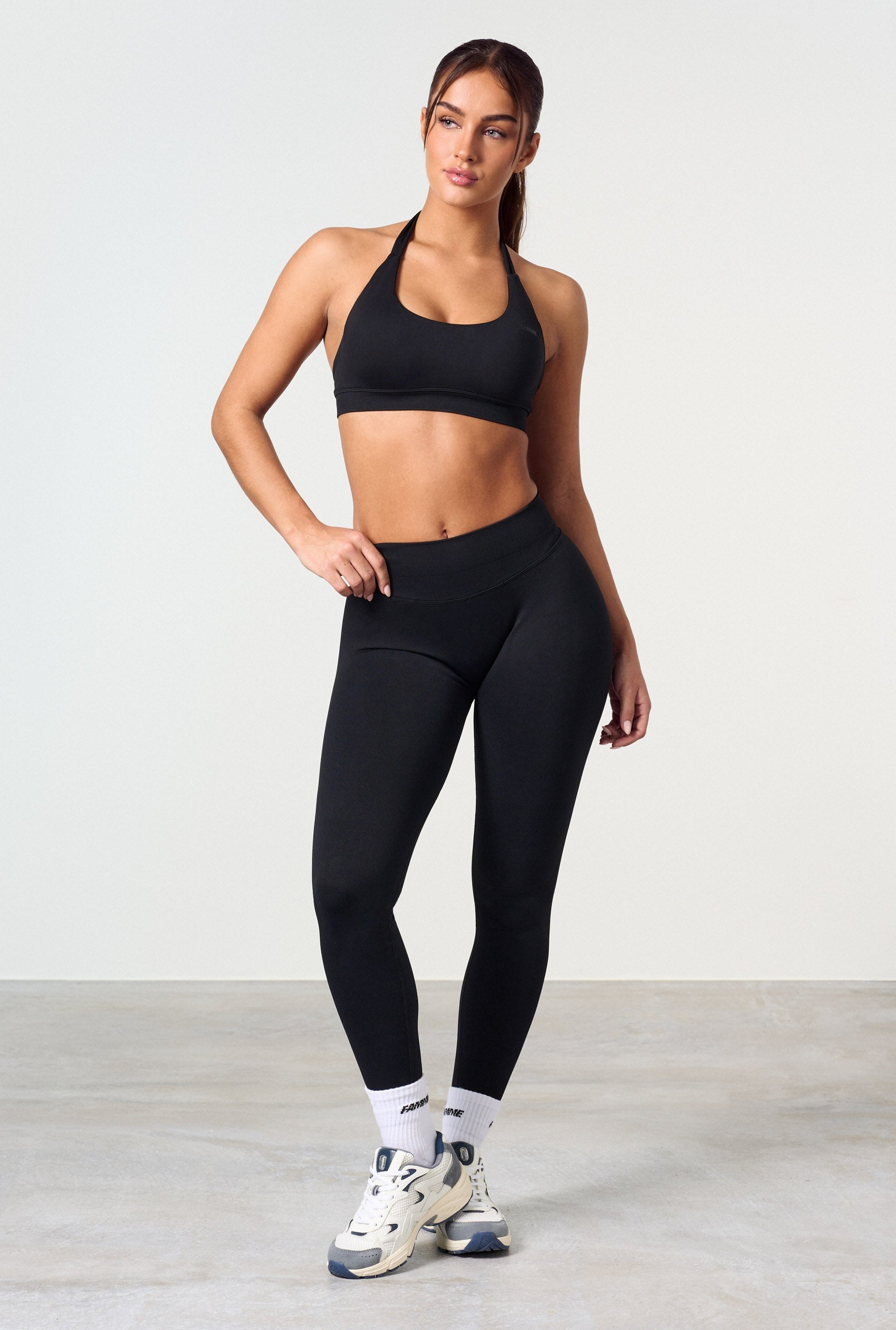 "Rosa sculpt scrunch leggings, formende, seamless tights med scrunch detalj, for kvinner, perfekt for trening."