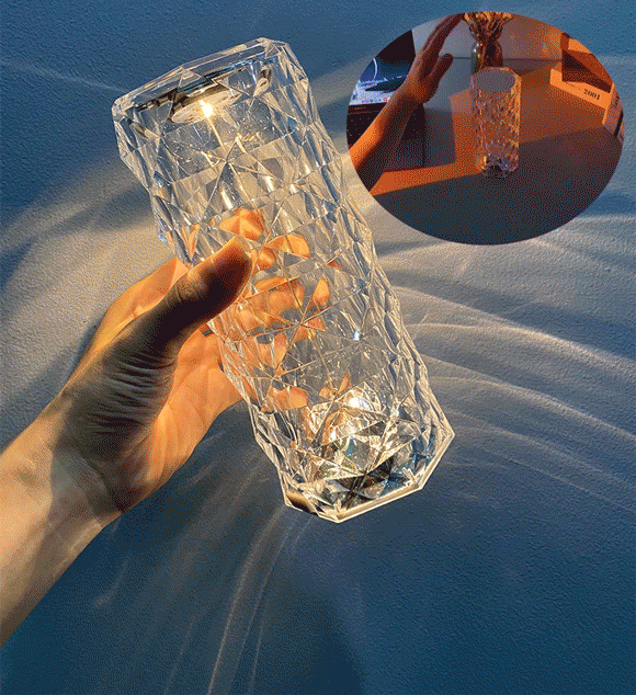 Rose Krystall Projektor Lampe med magisk stemningslys, ideell for rombelysning og dekorasjon i hjemmet.