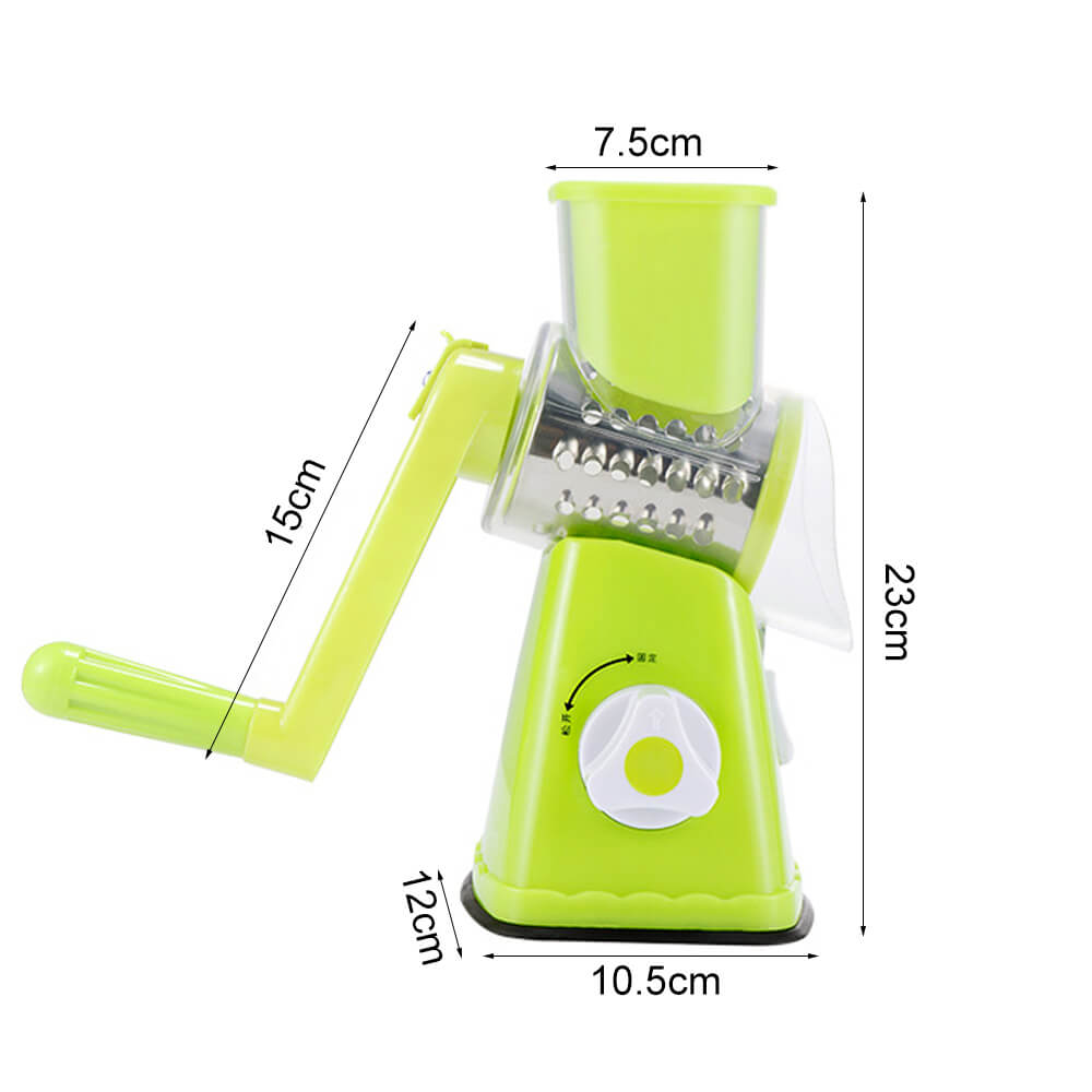 Sett med roterende rivjern og tilbehør, en praktisk gaveidé for kjøkkenet