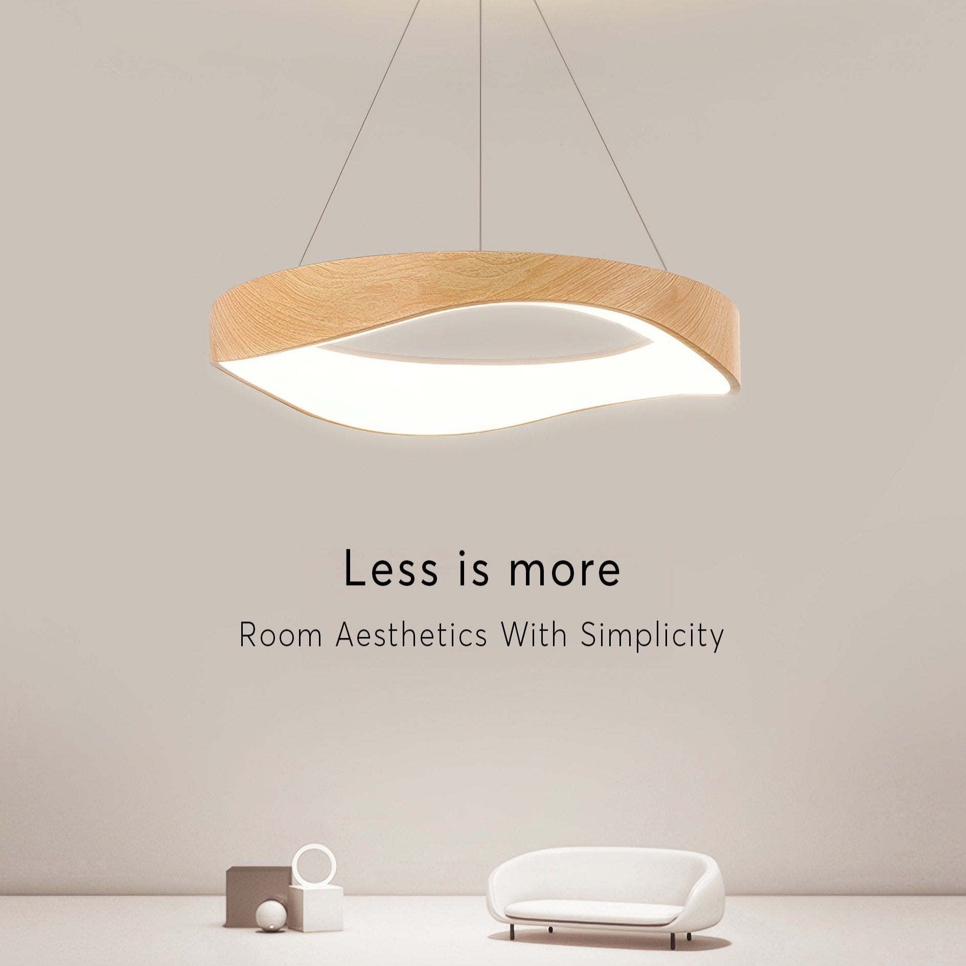 "Rund moderne LED pendellampe, justerbar høyde, elegant design, energieffektiv for hjem og kjøkken. Stilig belysning."