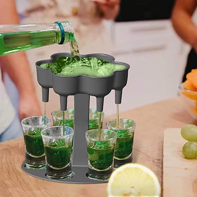 Blå, rund shot glassholder i PLA plast. Gjør servering enkelt og gøy på festen.