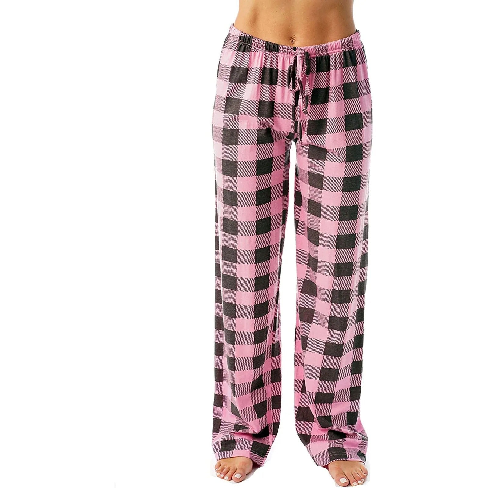 Stilige og komfortable lounge-pyjamasbukser for kvinner med vidde ben, flott for avslappning og mote.