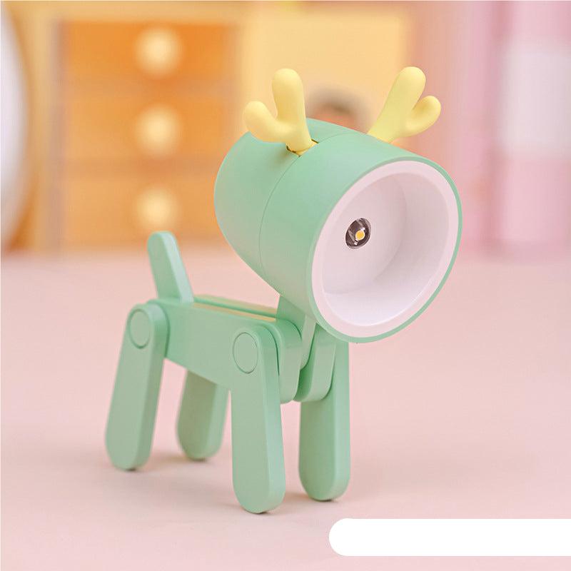 Fleksibel dyrelys bordlampe, batteridrevet LED nattlampe med justerbare figurer for barnerom.