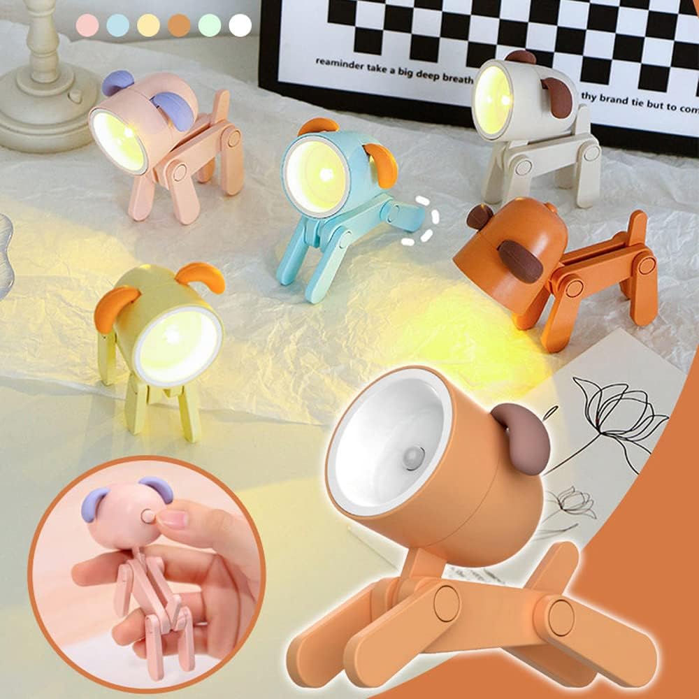 Dekorativ LED bordlampe, søt design med justerbare dyrefigurer, ideell interiørdetalj.