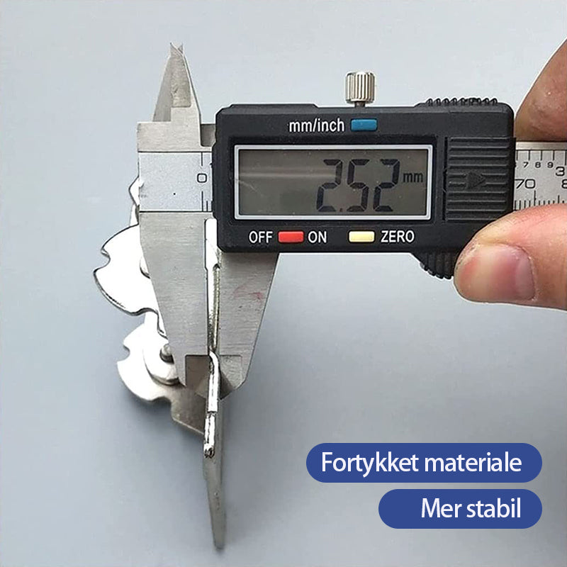 "Sammenleggbar bordbenhengsel i metall, sølvfinish, kompakt design for moderne hjem, passer bord og stoler."