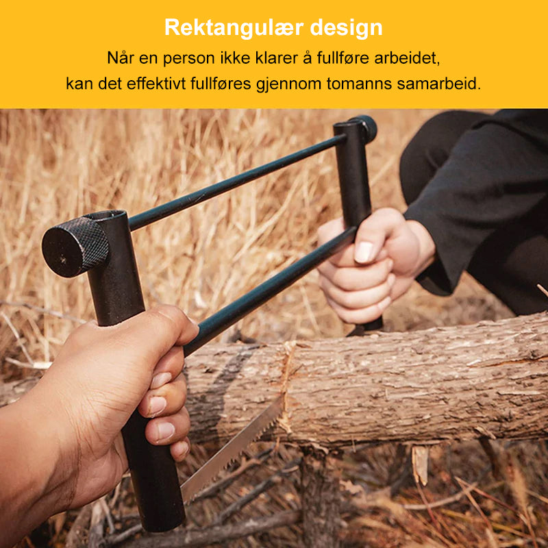 "Sammenleggbar sag med slitesterkt blad og aluminiumslegering, ideell for hagearbeid og friluftsliv."