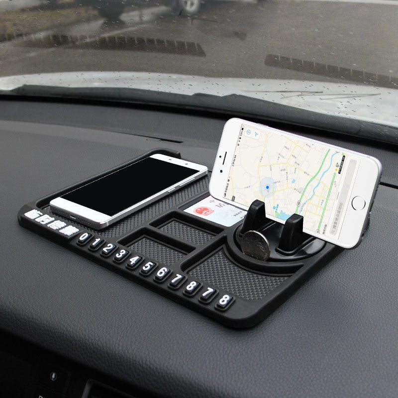 Universell silikon mobilholder til bil, anti-skli dashbordfeste for smarttelefoner.