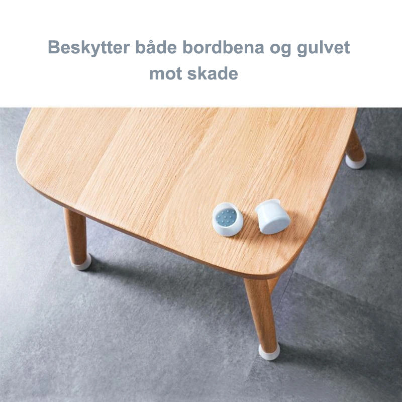 "Silikon møbelbeskytter i transparent design, beskytter gulv og møbelben, anti-skli og slitesterk for universal bruk."
