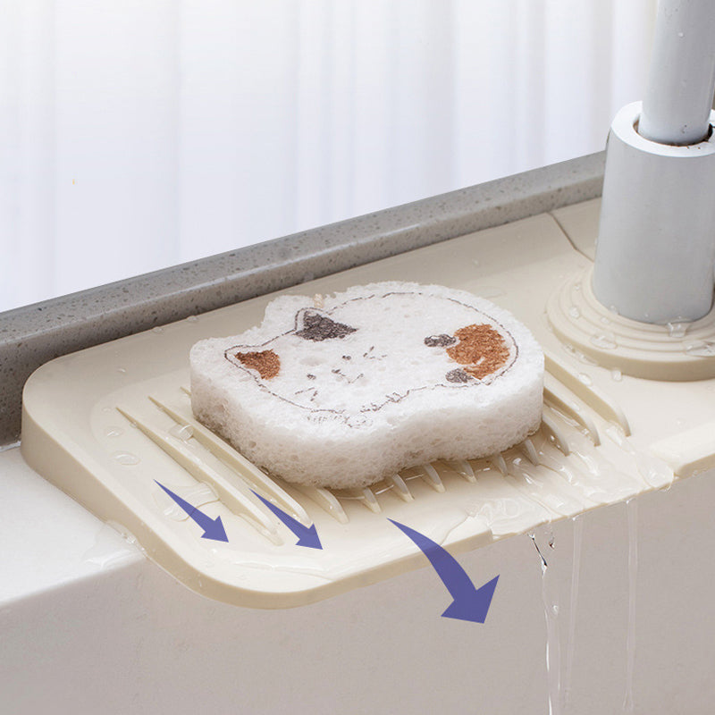 "Silikon sprutbeskyttelsesmatte - vanntett, grå, selvdrenerende design, enkel installering. Perfekt for kjøkkenvask."
