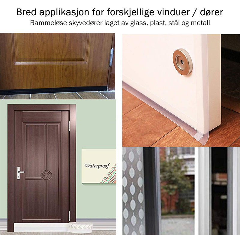 "Silikon tetningslist for dører og vinduer, værbestandig, fem fargevalg, miljøvennlig og støv- og støysikker."
