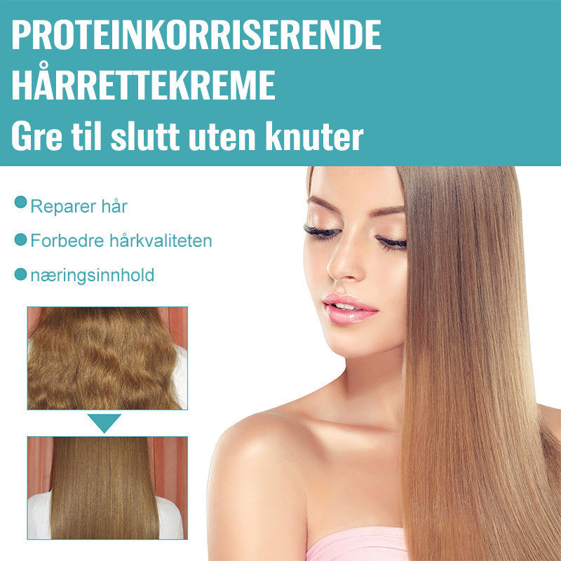 Silk & Gloss hårrettingkrem i elegant tube, gir silkeaktig rett hår uten varme. Naturlig glans og intens pleie.