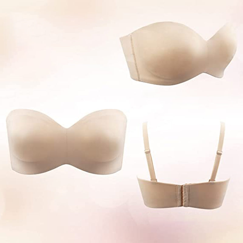 "Sklisikker cabriolet bandeau BH, konverterbar 5-i-1, sømløs design, avtakbare stropper, ulike størrelser, svart farge"