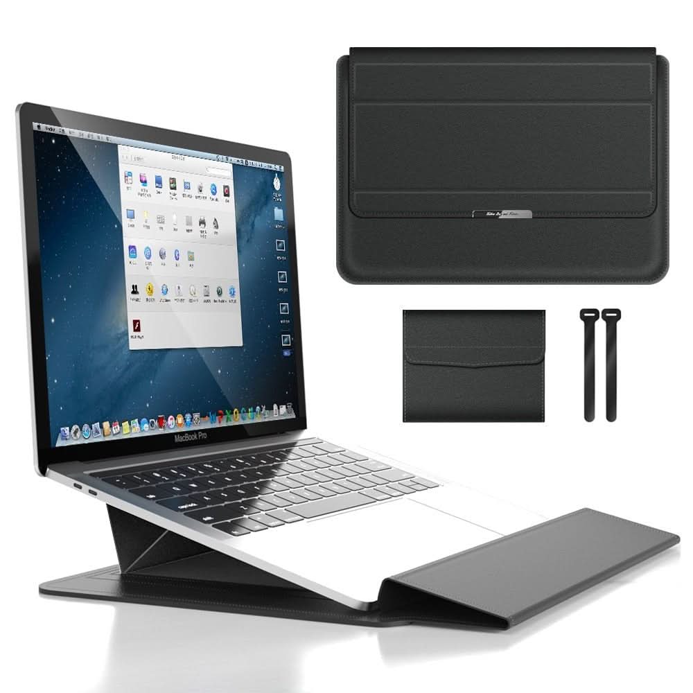 Laptop-sleeve som glir enkelt ned i en ryggsekk, viser tynn design og reiseklar beskyttelse.