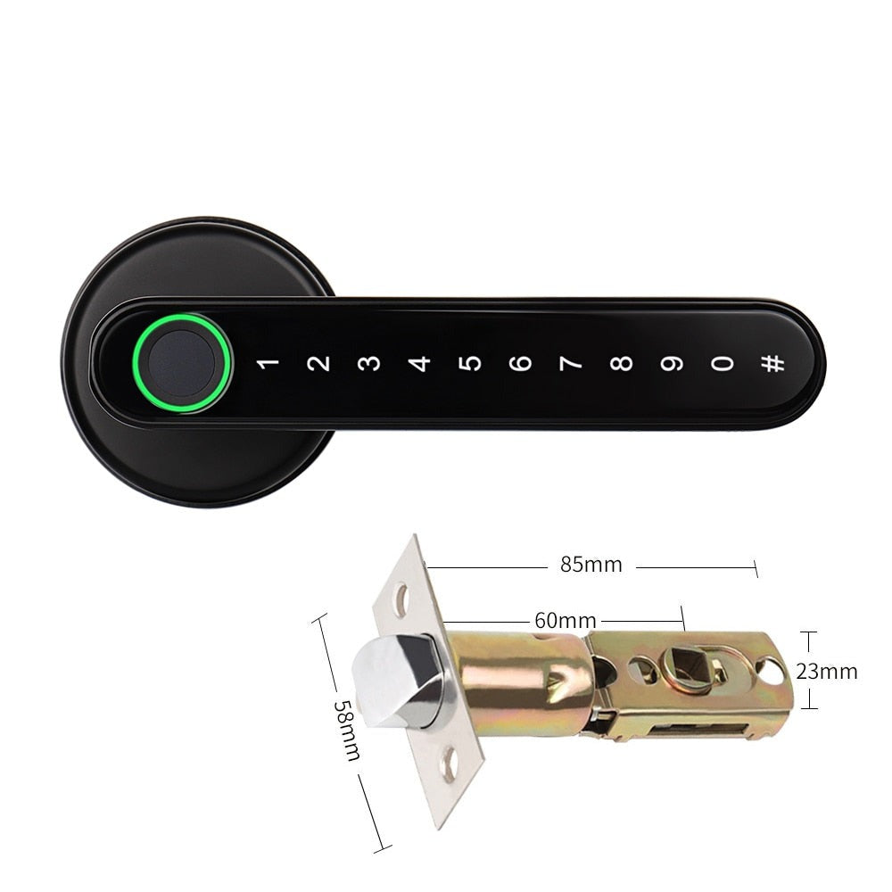 Elektronisk dørlås med fingeravtrykk for økt sikkerhet i hjemmet. Moderne gadget for ytterdør.
