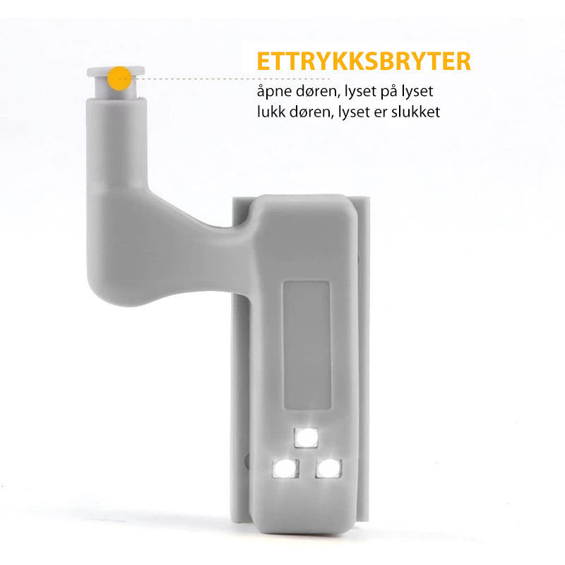 "Smart LED-sensorlys for skap, automatisk belysning ved åpning, sett med 10, enkel installasjon, hvitt lys"