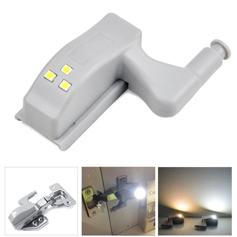 "Smart LED-sensorlys for skap, automatisk belysning ved åpning, sett med 10, enkel installasjon, hvitt lys"