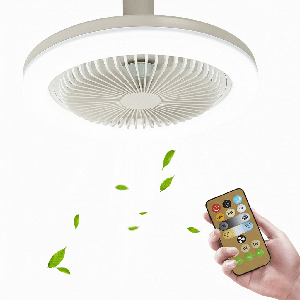 Smart takvifte med LED-lys og fjernkontroll for moderne hjemmekomfort.