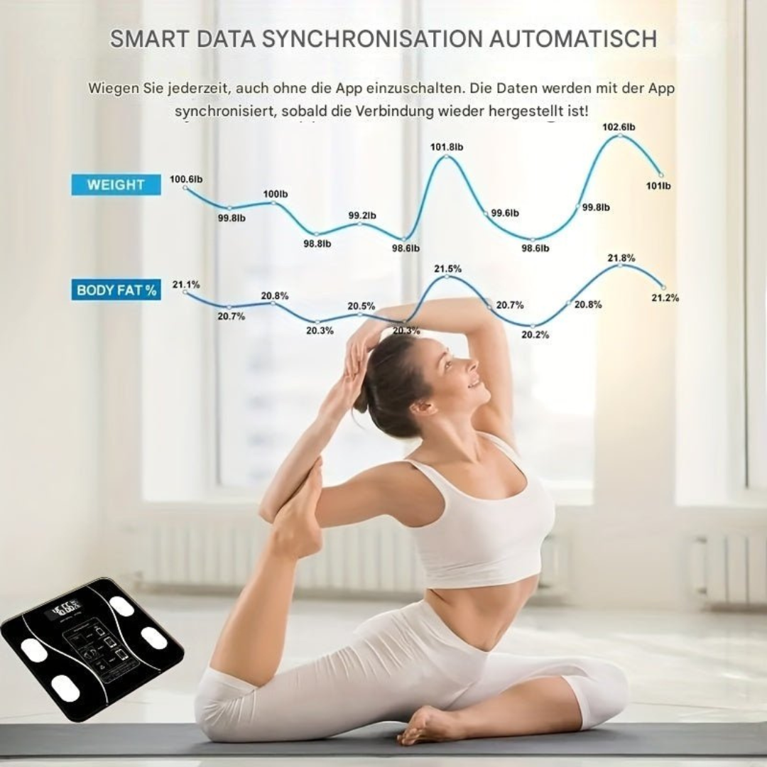 Digital kroppssammensetningsmåler, gir omfattende analyse av helse for bedre vektkontroll.