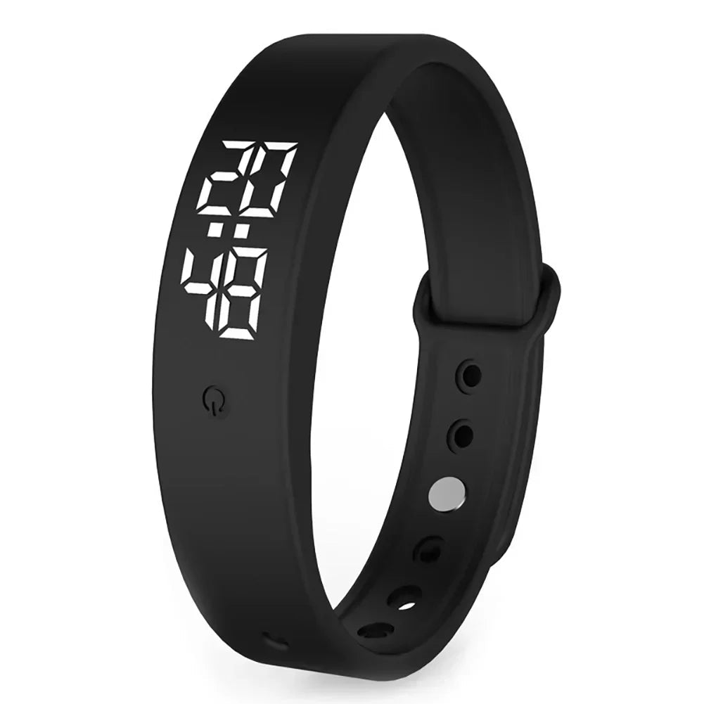 Smartklokke unisex, vanntett, med vibrasjonsalarm og aktivitetsmåler for helse og fitness