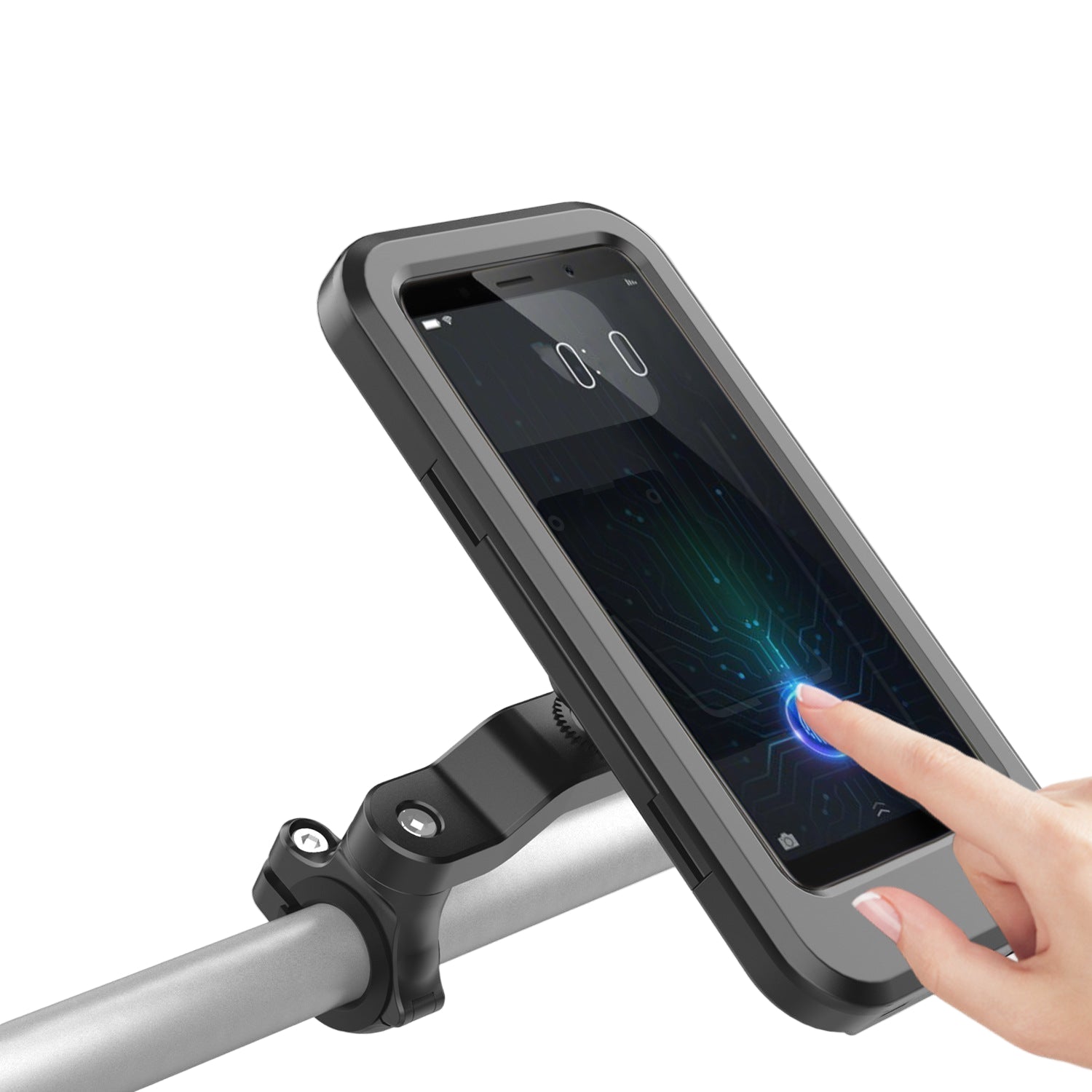 Smarttelefonholder med USB-lading for sykkelstyre, sort, vanntett design for sykkelutstyr