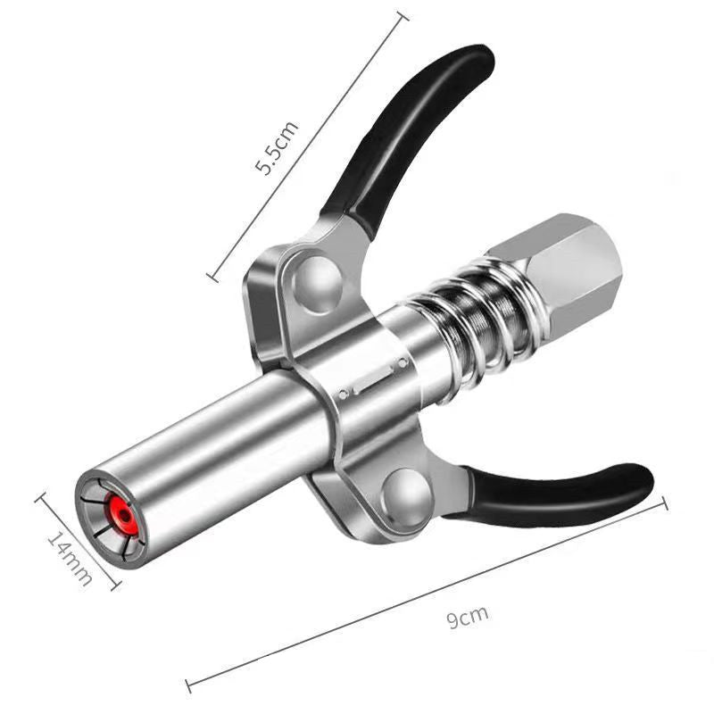 Smørepistol dobbelthåndtaks smørenippel i rustfritt stål, ergonomisk design, for smidig smøring av maskineri.