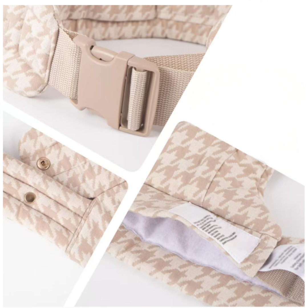 "Snug Sling bæresele for baby, ergonomisk design med polstrede stropper, pustende bomull, passer alle kroppsformer."