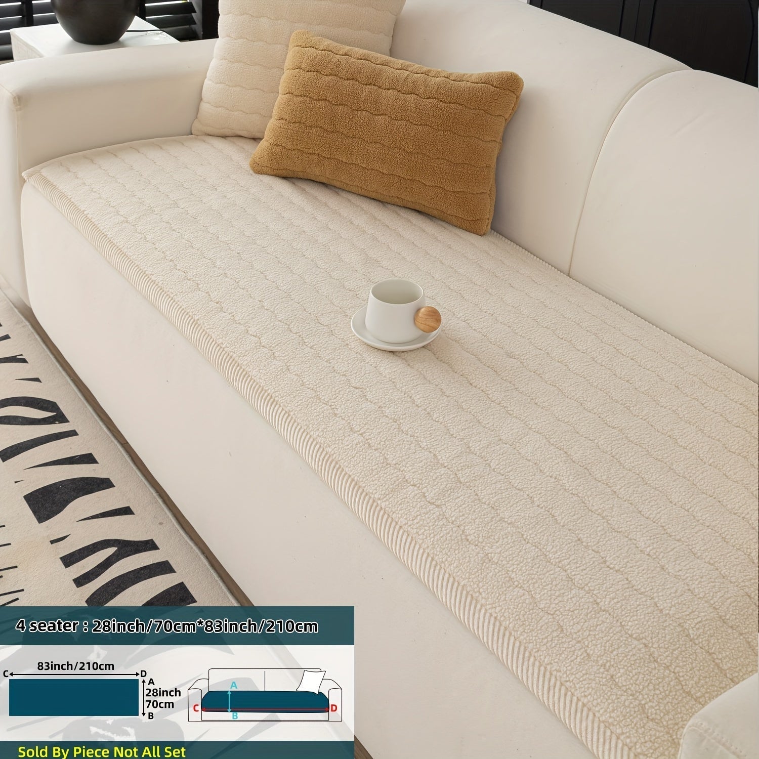Elegant sofatrekk på en 3-seter sofa. Perfekt stueinnredning som kombinerer komfort og slitesterk beskyttelse.