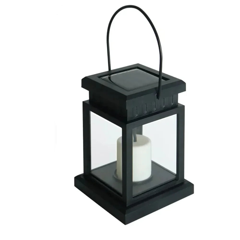 Solcelledrevet hagelykt med flimrende LED-flammelys, ideell for stemningsbelysning i hagen.